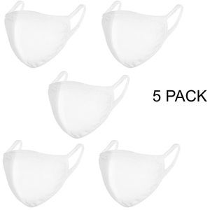 5-pack white face masks